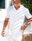 White Polo Dubai. Formal White Polo. White Riva Polo. White resort polo. White Polo Shirt