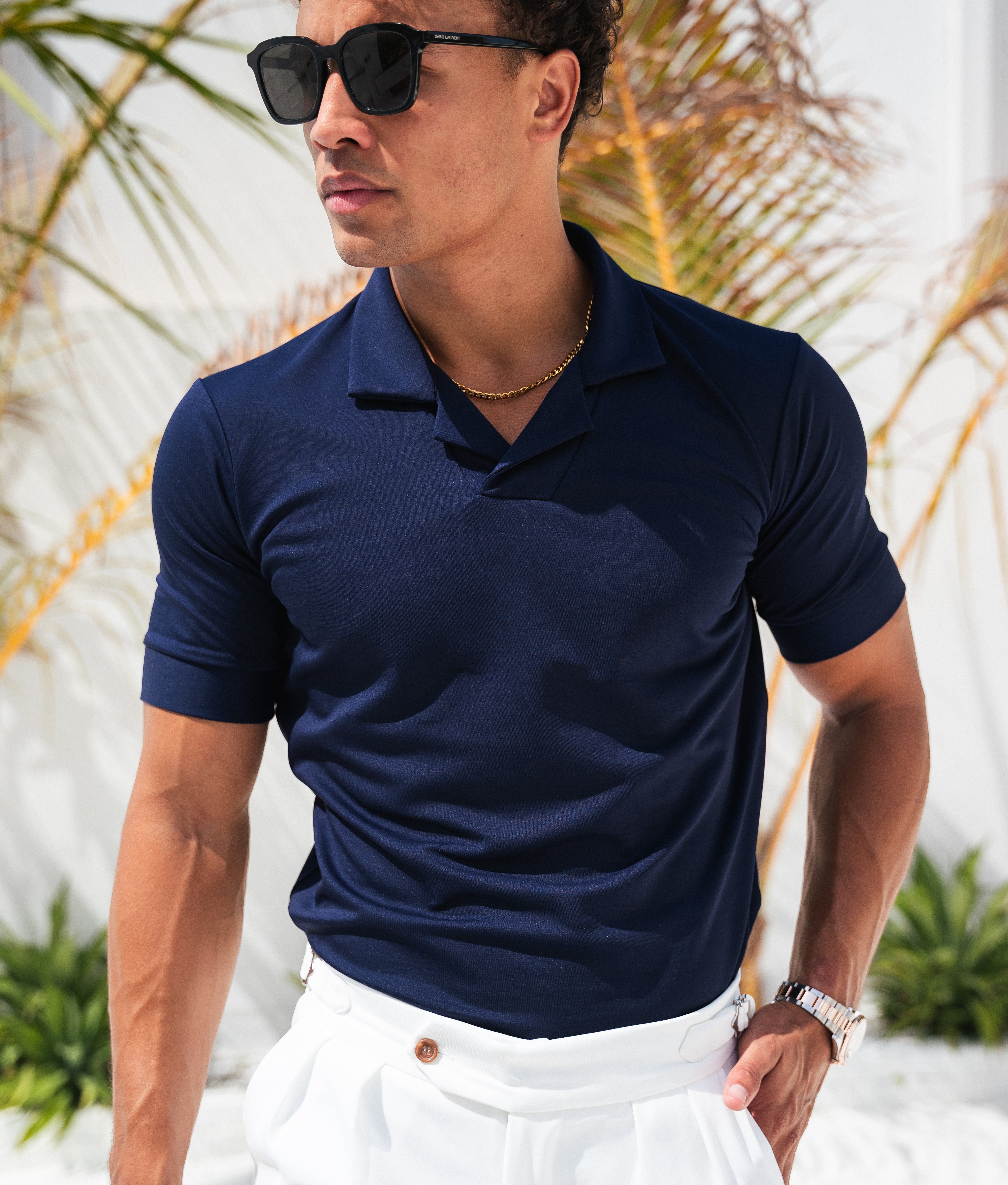 Navy Polo Dubai. Formal Navy Polo. Royal Blue Riva Polo. Blue resort polo. Navy Polo Shirt