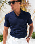 Navy Polo Dubai. Formal Navy Polo. Royal Blue Riva Polo. Blue resort polo. Navy Polo Shirt