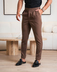 Luxury Brown Trousers Dubai. Mocha dress pants. Brown Pants Dubai. Brown Formal Trouser. Gurkha Pants. Gurkha Trousers