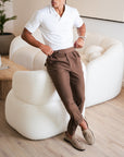 Luxury Brown Trousers Dubai. Mocha dress pants. Brown Pants Dubai. Brown Formal Trouser. Gurkha Pants. Gurkha Trousers